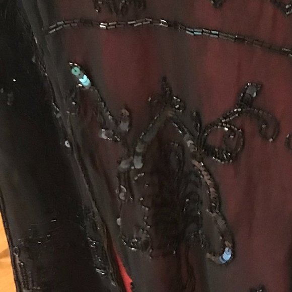 Hand beaded/sequined sheer shawl/pashmina - Picture 3 of 8